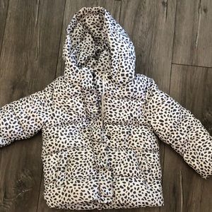 Pink leopard print winter coat